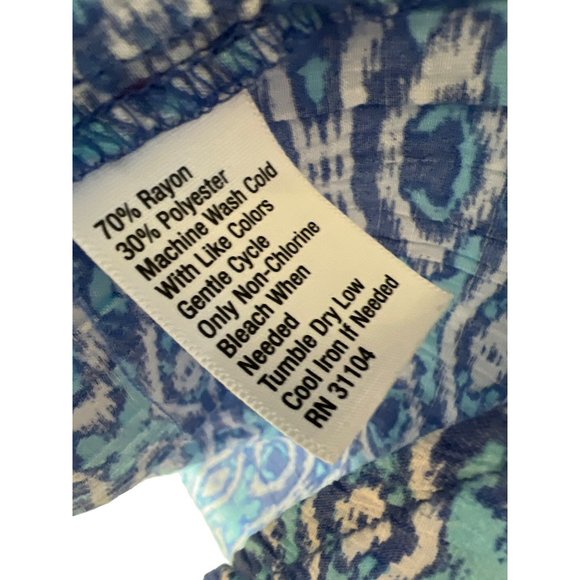 Kim Rogers Blue XOXO V-Neck 4 button Short Sleeve Womens Top 2X - Picture 7 of 8